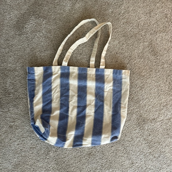 Blue & White Striped Bonjour Tote - Picture 2 of 7